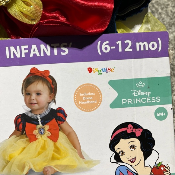 Snow White Costume Girls 12-18 Months Tutu Poof Sleeve Pendant Disney Baby New - Picture 2 of 6
